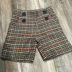 European boys plaid adorable fabric shorts. DESIGNER